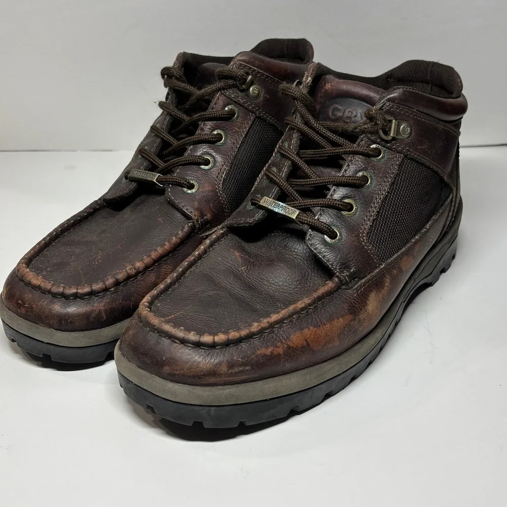 GBX Sacramento Hiking Boots Men 12M Brown Leather Waterproof Distressed Gorpcore